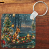 Basenji Kerstvakantie Sleutelhanger (Achterkant)