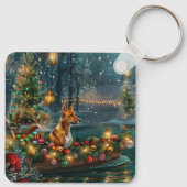 Basenji Kerstvakantie Sleutelhanger (Achterkant)