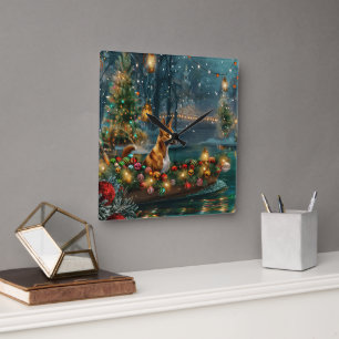 Basenji Kerstvakantie Vierkante Klok