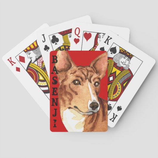 Basenji-kleurenblok afspeelkaarten pokerkaarten (Achterkant)