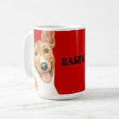 Basenji-kleurenblok Koffiemok (Voorkant links)