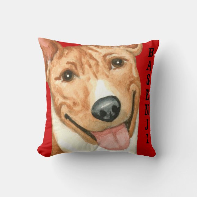 Basenji-kleurenblok Kussen (Voorkant)