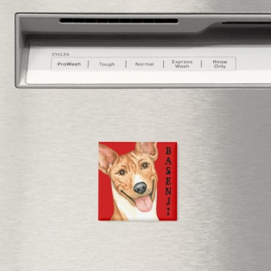 Basenji-kleurenblok Magneet (Insitu (Vaatwasser))