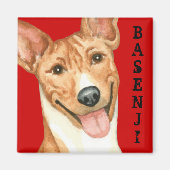 Basenji-kleurenblok Magneet (Voorkant)