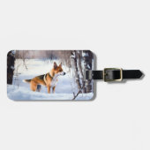 Basenji laat het sneeuwen Kerstmis Bagagelabel (Voorkant horizontaal)