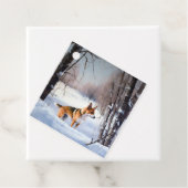 Basenji laat het sneeuwen Kerstmis Bedankjes Labels (In situ)