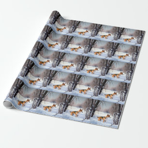 Basenji laat het sneeuwen Kerstmis Cadeaupapier