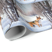 Basenji laat het sneeuwen Kerstmis Cadeaupapier (Rol Hoek)
