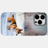 Basenji laat het sneeuwen Kerstmis Case-Mate iPhone Case (Achterkant (horizontaal))