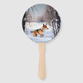 Basenji laat het sneeuwen Kerstmis Handwaaier (Achterkant)