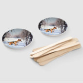 Basenji laat het sneeuwen Kerstmis Handwaaier (Niet-gemonteerd)