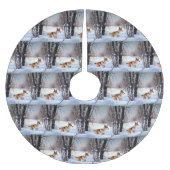 Basenji laat het sneeuwen Kerstmis Kerstboom Rok (Voorkant)