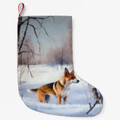 Basenji laat het sneeuwen Kerstmis Kleine Kerstsok (Voorkant)