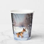 Basenji laat het sneeuwen Kerstmis Papieren Bekers (Achterkant)