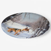 Basenji laat het sneeuwen Kerstmis Papieren Bordje (Gekanteld)