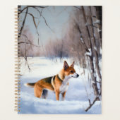 Basenji laat het sneeuwen Kerstmis Planner (Voorkant)