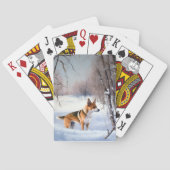 Basenji laat het sneeuwen Kerstmis Pokerkaarten (Achterkant)