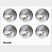 Basenji Laat het Sneeuwen Kerstmis Ronde Sticker (Vel)