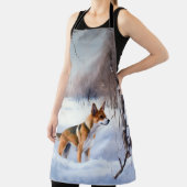 Basenji laat het sneeuwen Kerstmis Schort (Insitu)