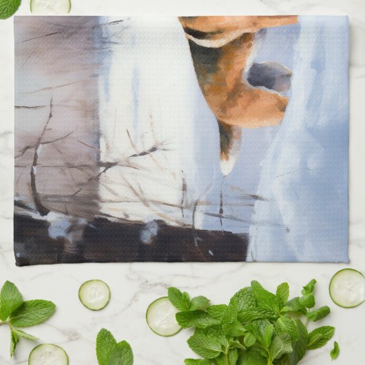 Basenji laat het sneeuwen Kerstmis Theedoek (Gevouwen)