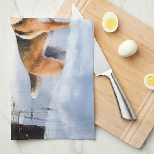 Basenji laat het sneeuwen Kerstmis Theedoek (Quarter Fold)