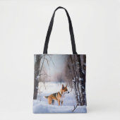 Basenji laat het sneeuwen Kerstmis Tote Bag (Voorkant)