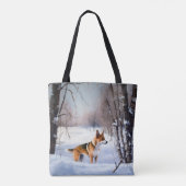 Basenji laat het sneeuwen Kerstmis Tote Bag (Achterkant)