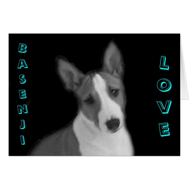 Basenji Love Card (Voorkant Horizontaal)