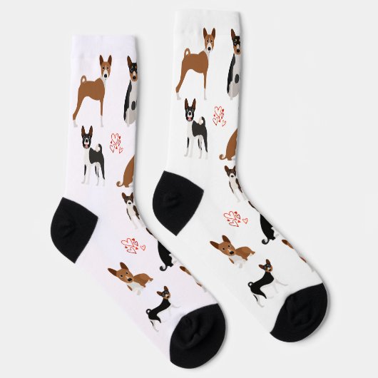 Basenji Love Hound Breed Fun Pattern Sokken (Rechts)