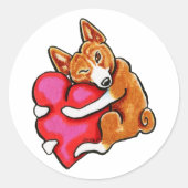 Basenji Love Ronde Sticker (Voorkant)
