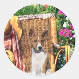 Basenji Lovers Art Gifts Ronde Sticker