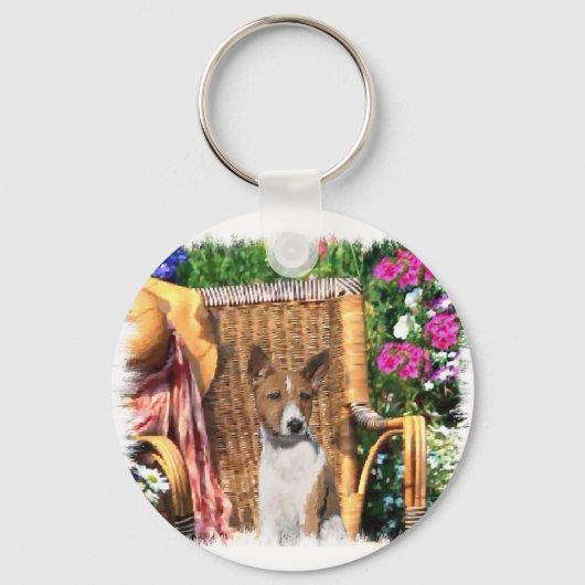 Basenji Lovers Art Gifts Sleutelhanger (Voorkant)