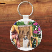 Basenji Lovers Art Gifts Sleutelhanger (Voorkant)