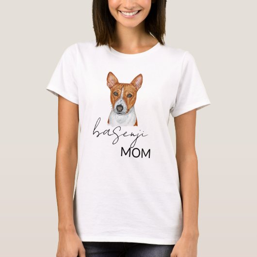 Basenji Ma Cute Waterverf Hondenliefhebber T-shirt (Voorkant)