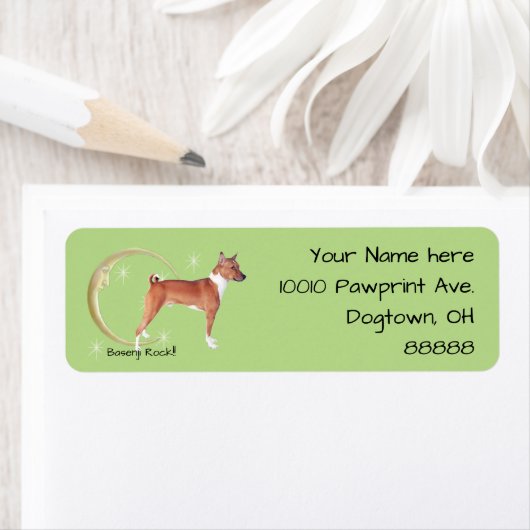 Basenji, Maan en Sterren Etiket (Insitu)