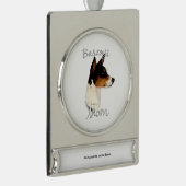 Basenji mam 2 verzilverd banner ornament (Rechts)