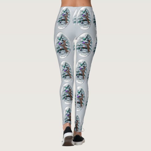 Basenji Merry Christma Leggings (Achterkant)