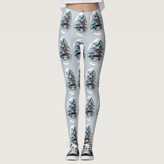 Basenji Merry Christma Leggings (Voorkant)