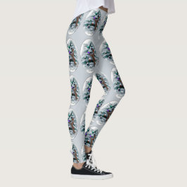 Basenji Merry Christma Leggings