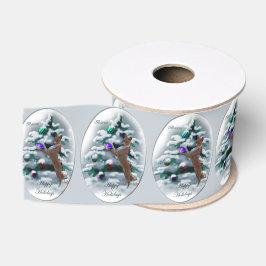 Basenji Merry Kerstmis Grosgrain Lint