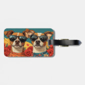 Basenji met hart Rozen Valentijnsdag Bagagelabel (Achterkant horizontaal)