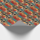 Basenji met hartrozen Valentijnsdag Cadeaupapier (Hoek)