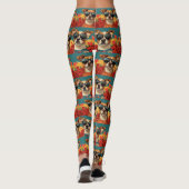 Basenji met hartrozen Valentijnsdag Leggings (Achterkant)