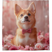 Basenji met Rozen - Valentijnsdag Douchegordijn (Voorkant)