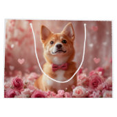 Basenji met Rozen - Valentijnsdag Groot Cadeauzakje (Achterkant)