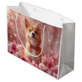 Basenji met Rozen - Valentijnsdag Groot Cadeauzakje (Achterkant Gekanteld)