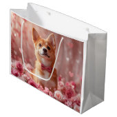 Basenji met Rozen - Valentijnsdag Groot Cadeauzakje (Voorkant Gekanteld)