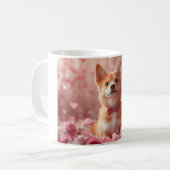 Basenji met Rozen - Valentijnsdag Koffiemok (Voorkant links)