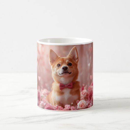 Basenji met Rozen - Valentijnsdag Koffiemok (Center)