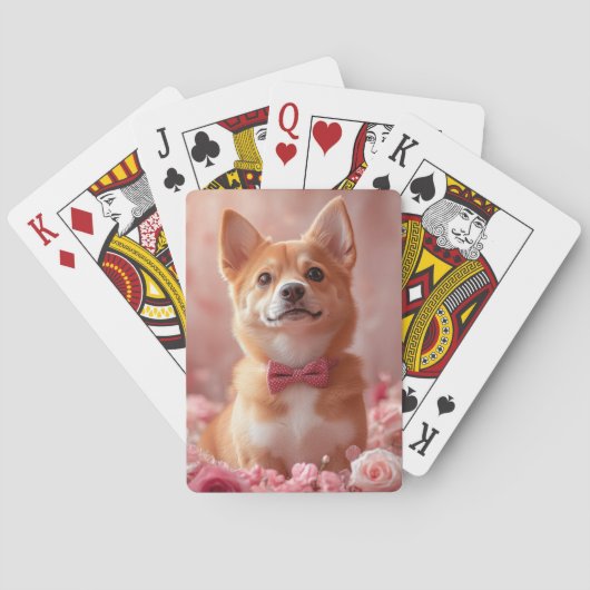 Basenji met Rozen - Valentijnsdag Pokerkaarten (Achterkant)